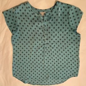 Liz Claiborne Light Turquoise Floral Blouse